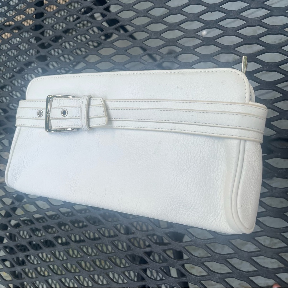 Express Elegant White Leather Clutch
